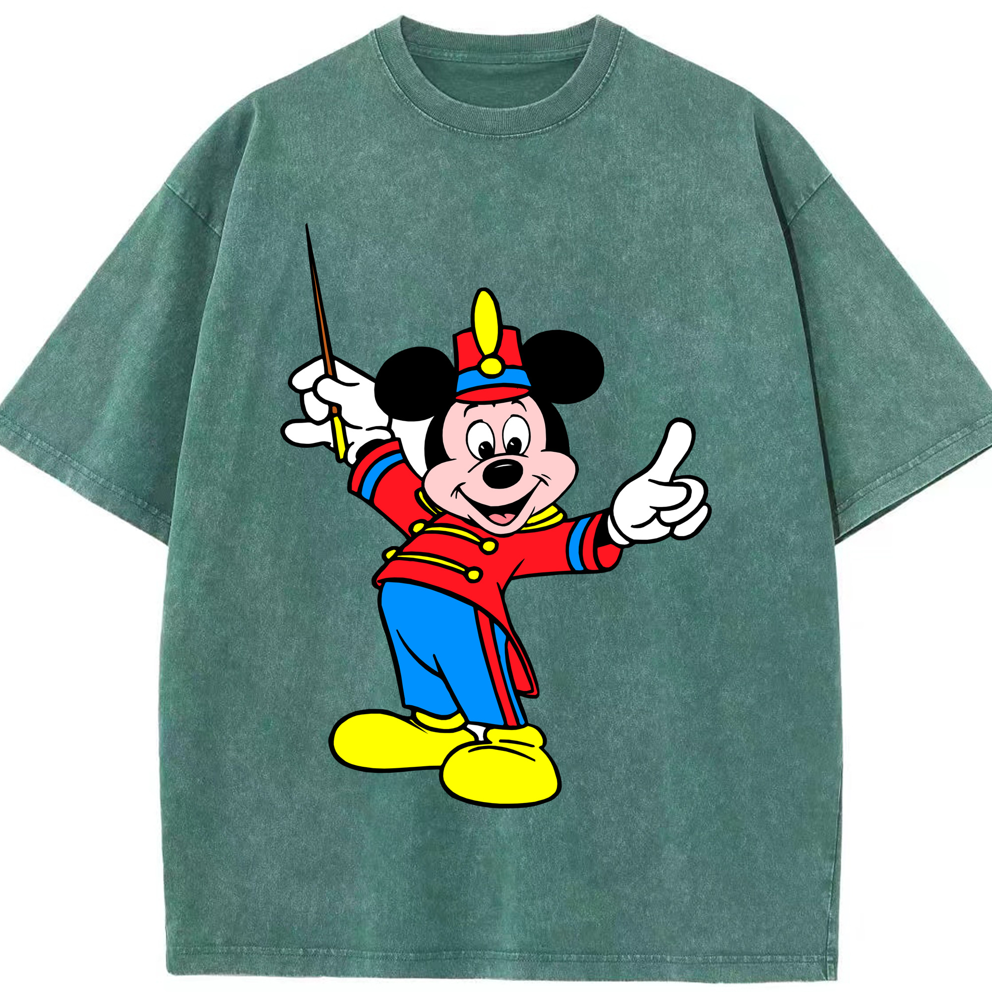 （画像用） ミッキーマウス Mickey Mouse 綿100% ヴィンテージ風 半袖Tシャツ（フロントプリント）